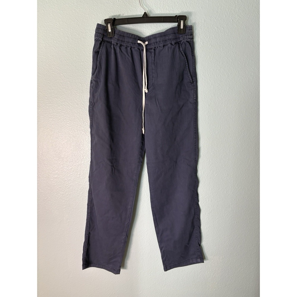Faherty Arlie Day Drawstring Chino Pants Womens Blue Cotton Linen Blend Small